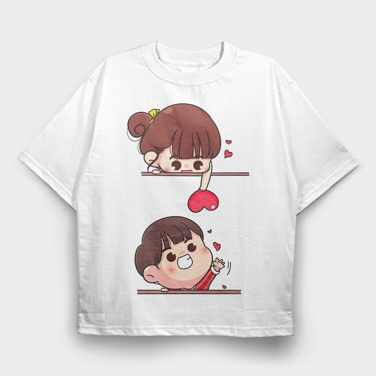 Love Girl Heart, Tricou Oversize Barbati (Unisex)