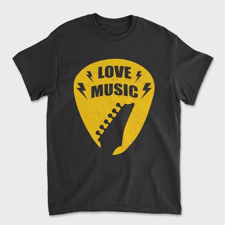 Love Music Pick, Tricou Barbati (Unisex)