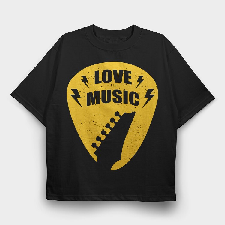 Love Music Pick, Tricou Oversize Barbati (Unisex)