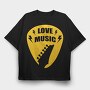 Love Music Pick, Tricou Oversize Barbati (Unisex)
