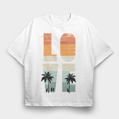 Love Palm Surfers, Tricou Oversize Barbati (Unisex)