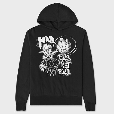 Mad Basketball Hoop, Hanorac Oversize Barbati (Unisex)