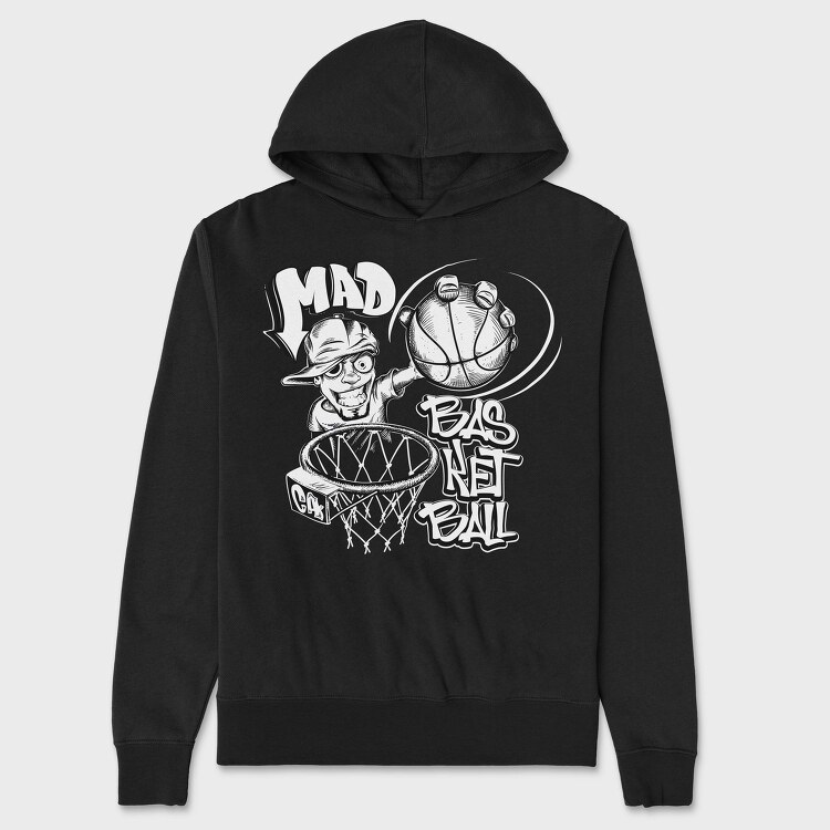 Mad Basketball Hoop, Hanorac Oversize Barbati (Unisex)