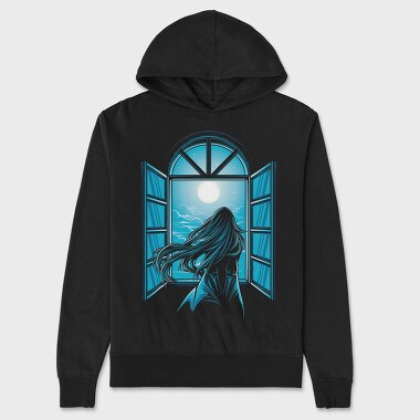 Moonlit Window, Hanorac Oversize Barbati (Unisex)