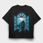 Moonlit Window, Tricou Oversize Barbati (Unisex)