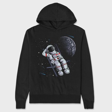 Space Moon Astronaut, Hanorac Oversize Barbati (Unisex)