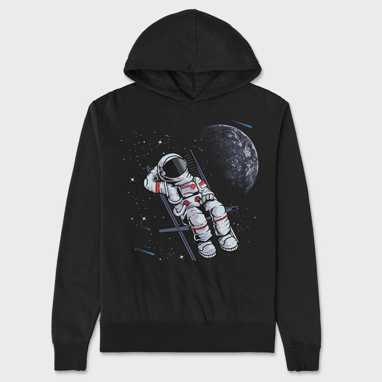 Space Moon Astronaut, Hanorac Oversize Barbati (Unisex)