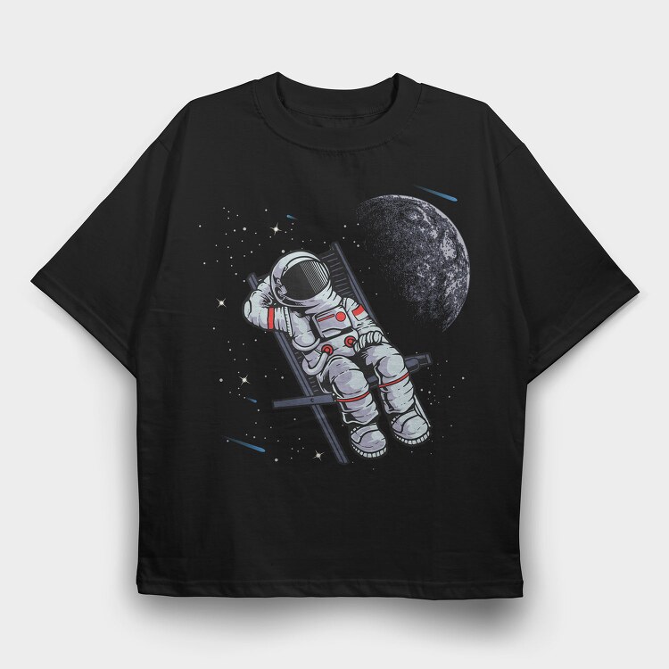 Space Moon Astronaut, Tricou Oversize Barbati (Unisex)