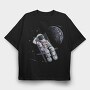Space Moon Astronaut, Tricou Oversize Barbati (Unisex)