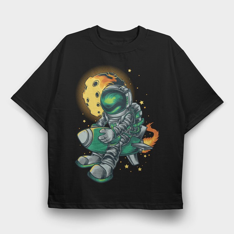 Space Rocket Buddy, Tricou Oversize Barbati (Unisex)