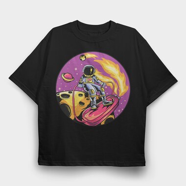 Space Rocket Ride, Tricou Oversize Barbati (Unisex)