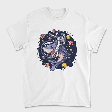Space Shark Astronaut, Tricou Barbati (Unisex)