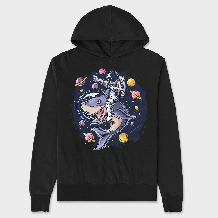 Space Shark Astronaut, Hanorac Oversize Barbati (Unisex)