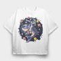 Space Shark Astronaut, Tricou Oversize Barbati (Unisex)