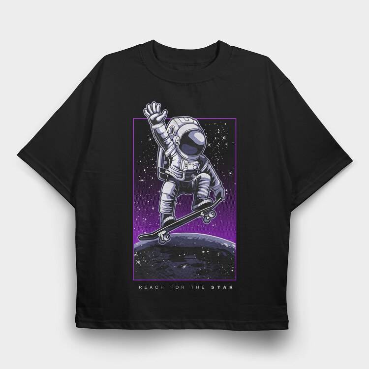 Space Skater, Tricou Oversize Barbati (Unisex)