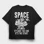 Space Skeleton Salute, Tricou Oversize Barbati (Unisex)