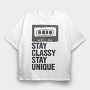Stay Classy Tape, Tricou Oversize Barbati (Unisex)