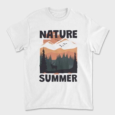Summer Nature Deer, Tricou Barbati (Unisex)