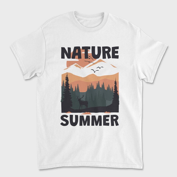 Summer Nature Deer, Tricou Barbati (Unisex)