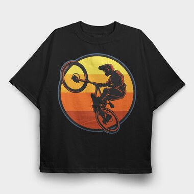 Sunset Biker, Tricou Oversize Barbati (Unisex)