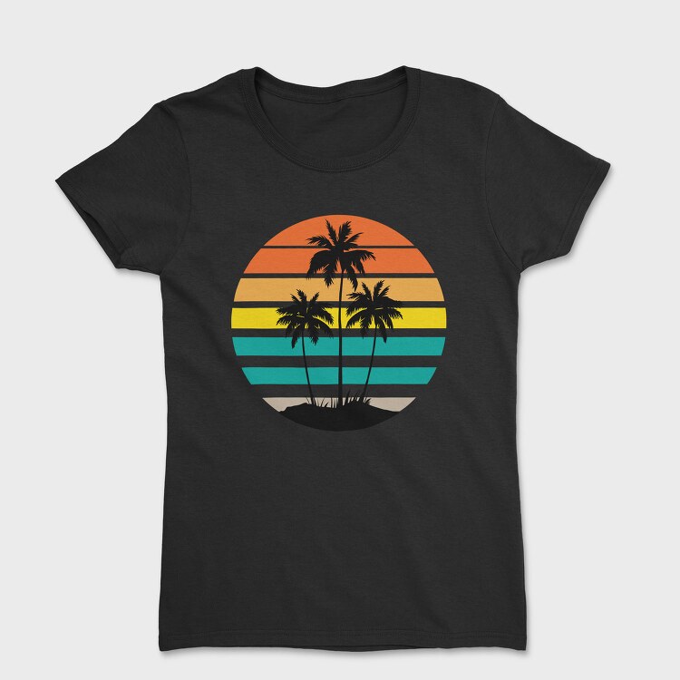 Sunset Palms Beach Vibes, Tricou Femei