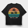 Sunset Palms Beach Vibes, Tricou Oversize Barbati (Unisex)