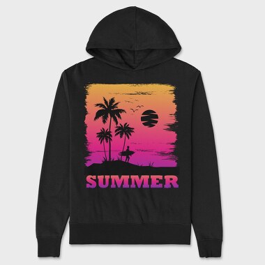 Sunset Surfer Vibes, Hanorac Oversize Barbati (Unisex)