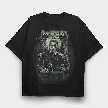 Frankenstein Rocks, Tricou Oversize Barbati (Unisex)