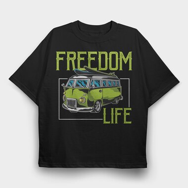 Freedom Life Van, Tricou Oversize Barbati (Unisex)