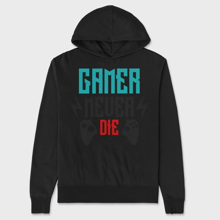 Gamer Never Die, Hanorac Oversize Barbati (Unisex)