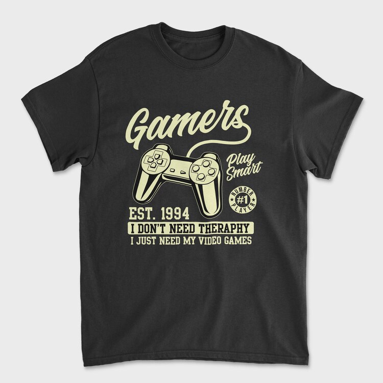 Gamers Smart Therapy, Tricou Barbati (Unisex)