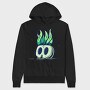 Green Ghost Flames, Hanorac Oversize Barbati (Unisex)