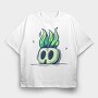 Green Ghost Flames, Tricou Oversize Barbati (Unisex)