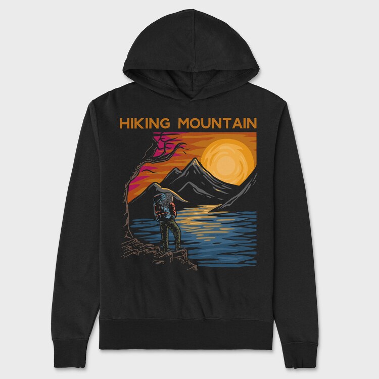 Hiking Mountain Sunset, Hanorac Oversize Barbati (Unisex)