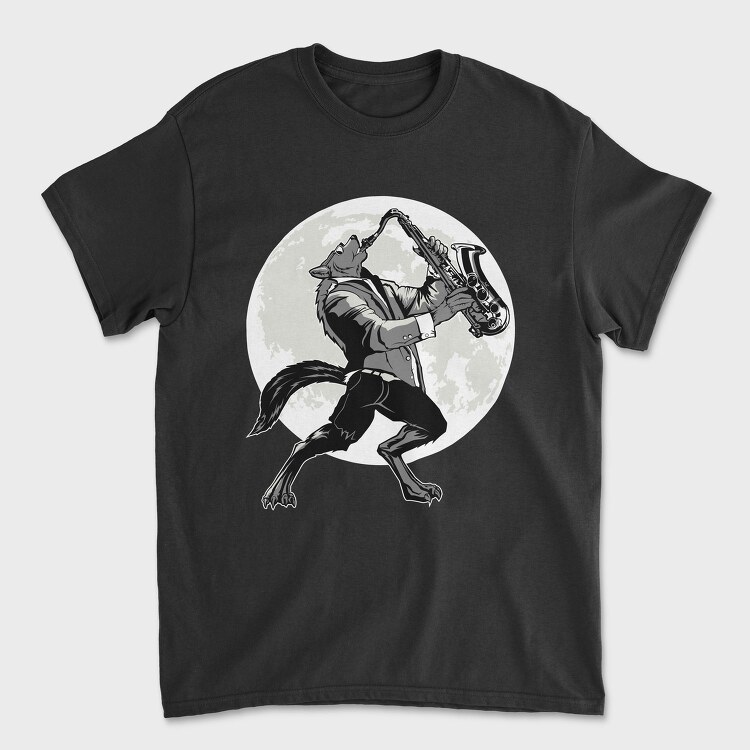 Howling Saxophone Wolf, Tricou Barbati (Unisex)
