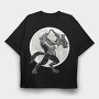 Howling Saxophone Wolf, Tricou Oversize Barbati (Unisex)