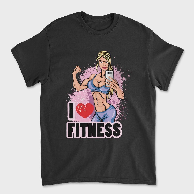 I Love Fitness Selfie, Tricou Barbati (Unisex)
