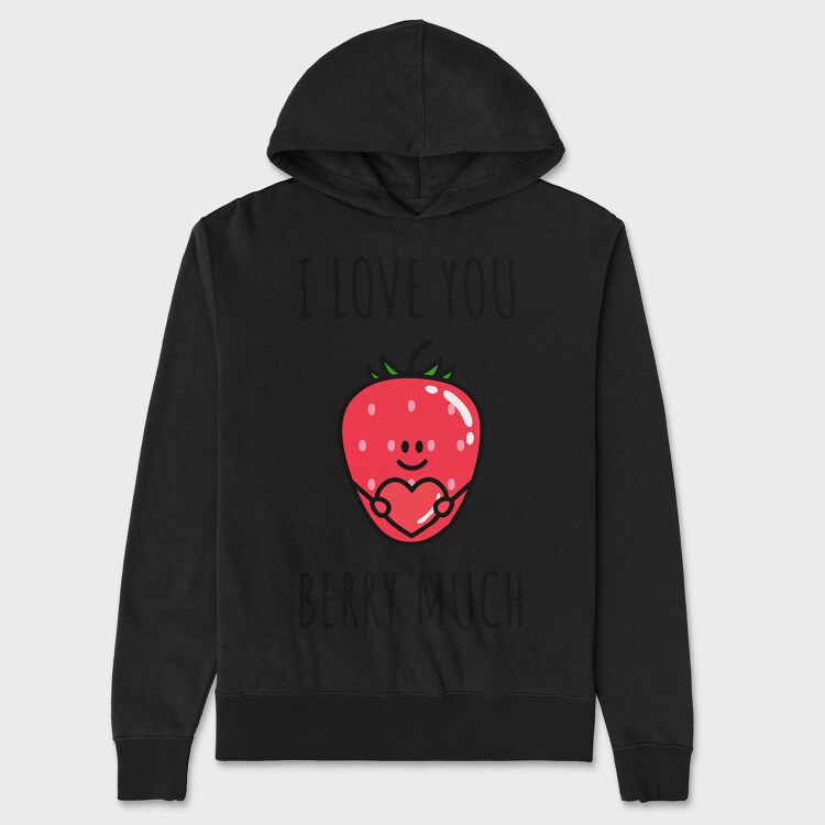 I Love You Berry Much, Hanorac Oversize Barbati (Unisex)