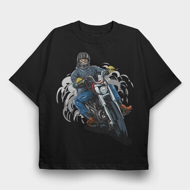 Motorcycle Rider 1, Tricou Oversize Barbati (Unisex)