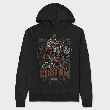 Motorcycle Skeleton Custom, Hanorac Oversize Barbati (Unisex)