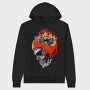Motorcycle Skull Fire, Hanorac Oversize Barbati (Unisex)
