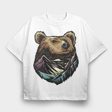Mountain Bear, Tricou Oversize Barbati (Unisex)
