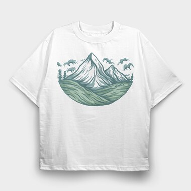 Mountain Wave, Tricou Oversize Barbati (Unisex)
