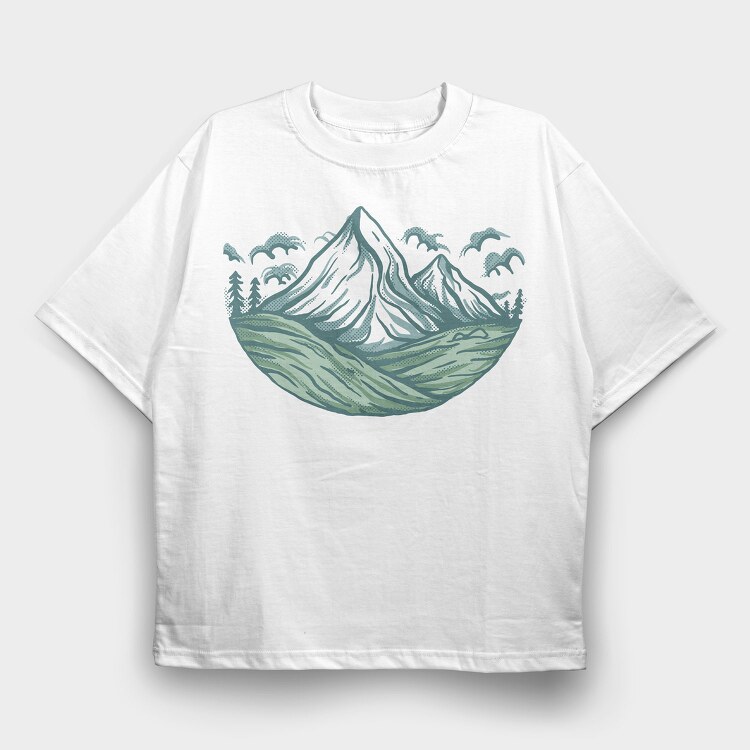Mountain Wave, Tricou Oversize Barbati (Unisex)