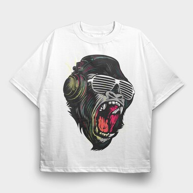 Neon Gorilla Howl, Tricou Oversize Barbati (Unisex)
