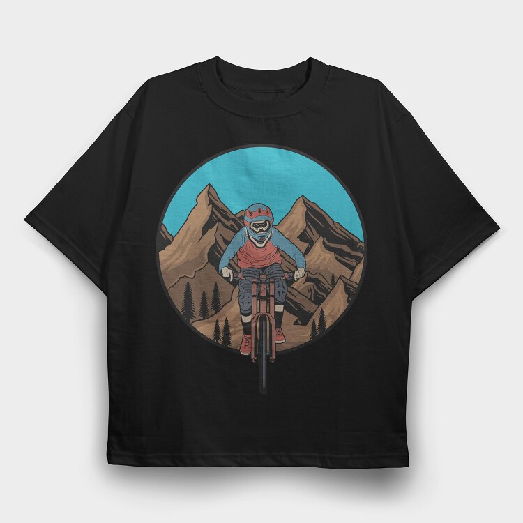 Mountain Bike Rider 2, Tricou Oversize Barbati (Unisex)
