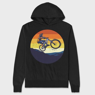 Mountain Bike Sunset, Hanorac Oversize Barbati (Unisex)