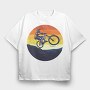 Mountain Bike Sunset, Tricou Oversize Barbati (Unisex)