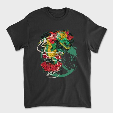 Neon Dragon Roar, Tricou Barbati (Unisex)