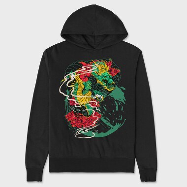 Neon Dragon Roar, Hanorac Oversize Barbati (Unisex)